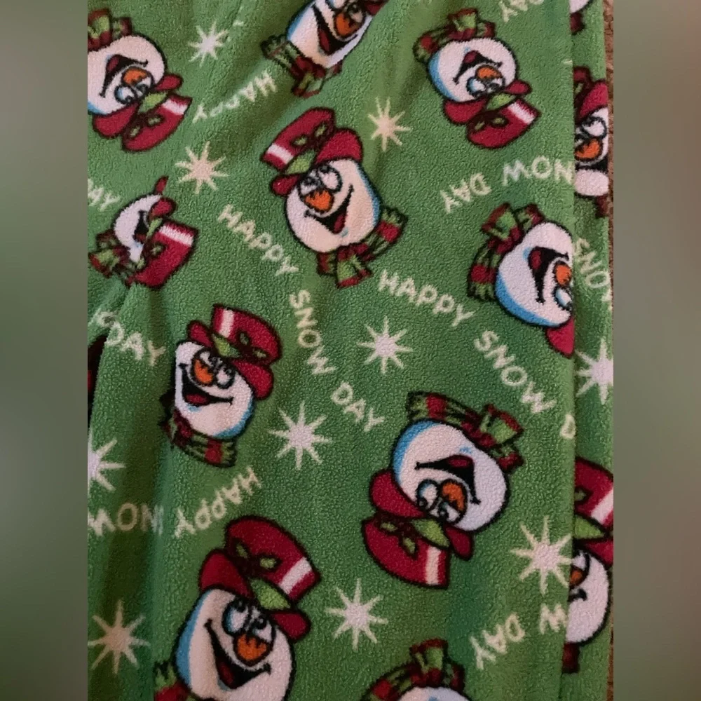 Mad Dog Concepts Boys size L 10/12 Fleece Pajama Lounge Pants Snowman Print